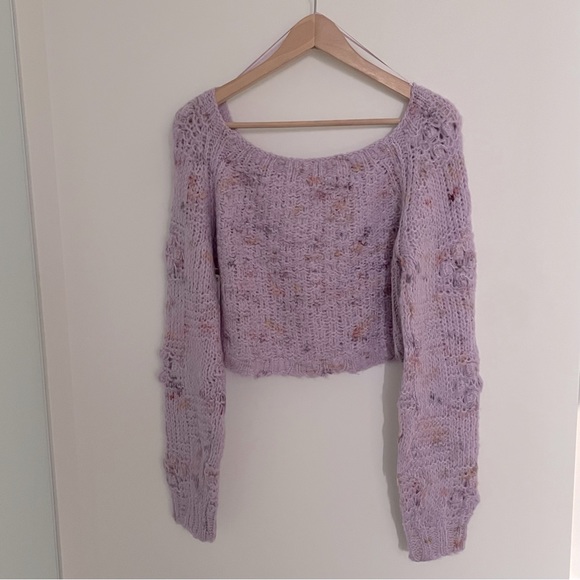 Free People Sunset Cloud Knit Purple Sweater Violet Glow - Picture 9 of 13